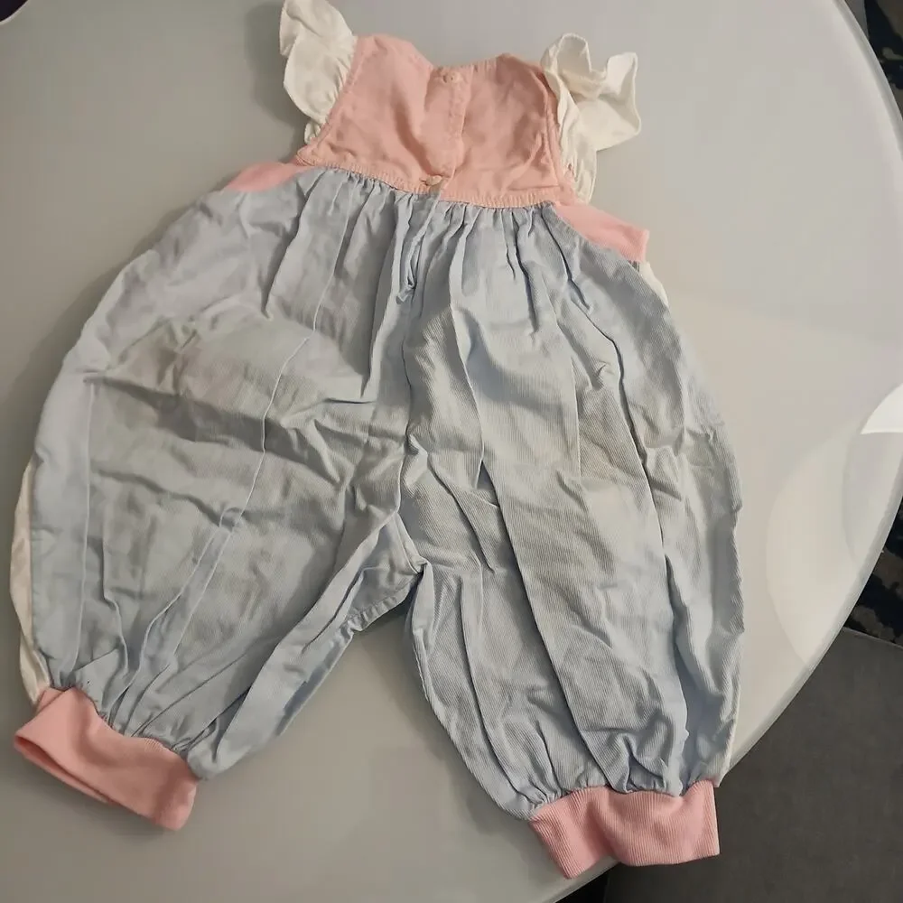 Vintage Sonya's Baby‎ Girl Romper Size 2 Pastel Mouse Patch WINDOW 80s 90s